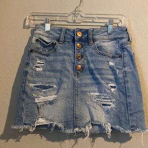 American eagle denim ripped jean skirt - size 0